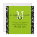 Save the Date Chandelier Green Announcement invitation
