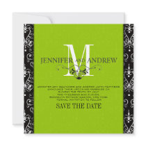Save the Date Chandelier Green Announcement