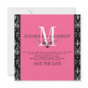 Save the Date Chandelier Hot Pink Announcement invitation