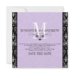 Save the Date Chandelier Purple Announcement