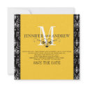 Save the Date Chandelier Yellow Announcement invitation
