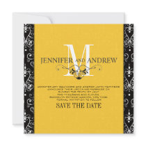 Save the Date Chandelier Yellow Announcement