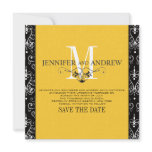 Save the Date Chandelier Yellow Announcement