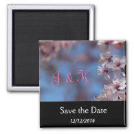 save the date, cherry blossom magnets