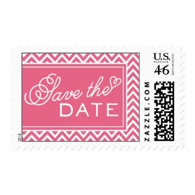 Save The Date Chevron by My Wedding Postage zazzle_stamp