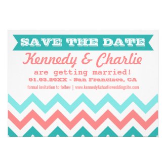 Save the Date Chevron Wedding Cards