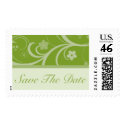 Save The Date Chic Olive Green Wedding Postage postage