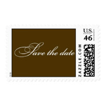 Save the Date - Chocolate brown postage by pinkyinky Save the Date - Chocolate brown postage