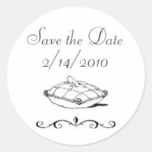 Save the Date Cinderella Slipper Fairytale Art Sticker