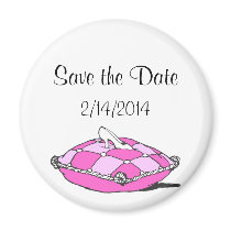 Save the Date Cinderella Slipper Pink Pillow magnets