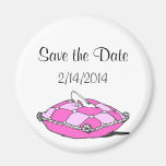 Save the Date Cinderella Slipper Pink Pillow Fridge Magnet