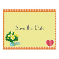 Save the date country style wedding post cards