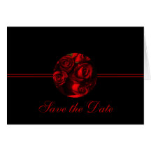 Save the Date - "Crimson Rose Bouquet" Greeting Card