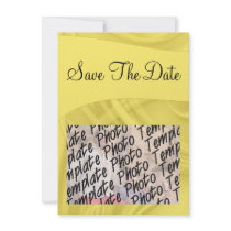 "Save the Date" Curls Over Yellow Invite