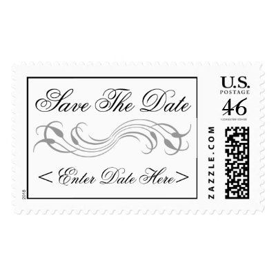 Save The Date Custom Date Wedding Postage Stamp by White_Wedding