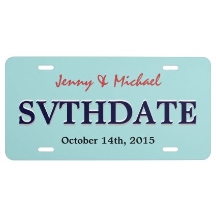 Save the Date - Custom Wedding License Plate