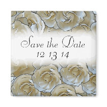 Save the Date customizable gardenia flower magnet
