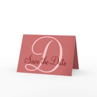 Save the Date - D Monogram Customizable Card card