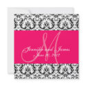 Save The Date Damask Hot Pink Wedding invitation