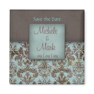 Save the Date Damask Magnet magnet
