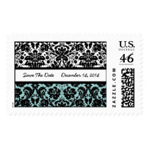 Save The Date Damask On Tiffany Blue Stamp Wedding by samack Save The Date Damask On Tiffany Blue Stamp Wedding