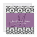 Save The Date Damask Plum Purple Wedding invitation
