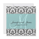 Save The Date Damask Tiffany Blue Wedding invitation