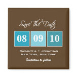 Save The Date: Date Blocks - Turquoise magnets