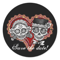 Save the Date Day of the Dead Stickers