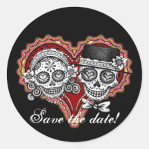 Save the Date Day of the Dead Stickers