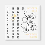 Save the Date Diamond Calendar Grid (champagne) Refrigerator Magnets