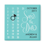 Save the Date Diamond Calendar Grid (teal) magnets