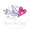 Save the Date Dove stickers