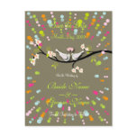 Save the Date doves confetti burst, boom boom boom Postcard