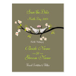 Save the Date doves+pink blossoms/diy color Postcard