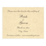 Save The Date Elegant Ivory Floral Postcard postcards