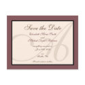 Save the Date Elegant Monogram Rosy Brown Postcard