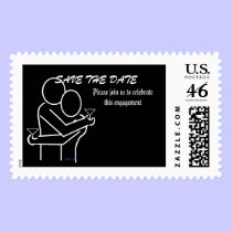 Save the Date Engagement Stamp stamps