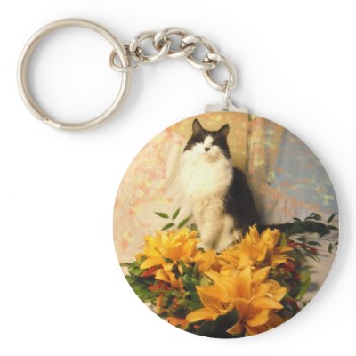 Save the Date/Fall Wedding Flowers Key Chain