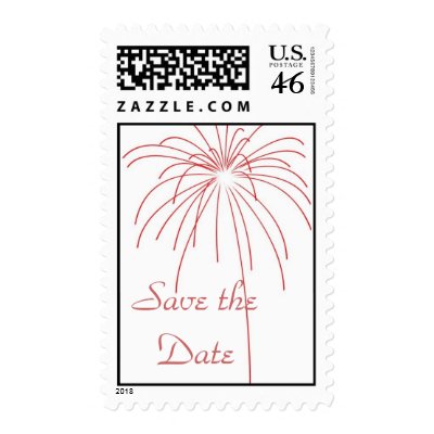 Save the Date Fireworks Postage by frugalbride