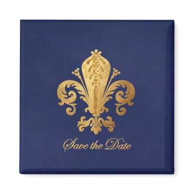 Save the Date Fleur-de-lis Magnets by NJHeart
