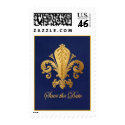 Save the Date Fleur-de-lis postage