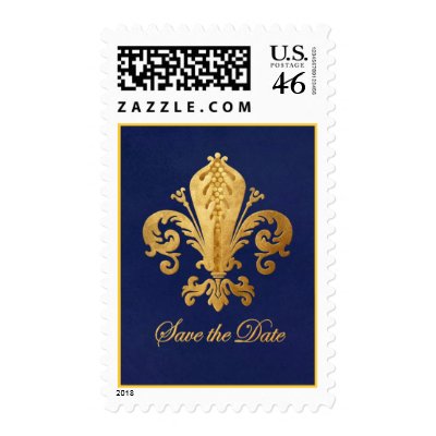 Save the Date Fleur-de-lis Postage by NJHeart