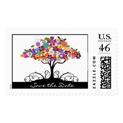 Save the Date - Floral Postage
