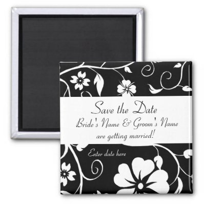 Save the date - Floral Wedding Mag... - Customized Refrigerator Magnets