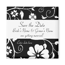 Save the date - Floral Wedding Mag... - Customized magnets