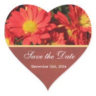 Save the date floral wedding stickers heart sticker
