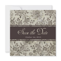 Save the Date Floral  with Photo - "Cambridge" Custom Announcements