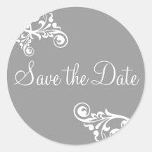 Save the Date Flourish Envelope Sticker Seal