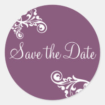 Save the Date Flourish Envelope Sticker Seal